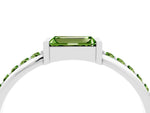 Baguette Peridot Pavé Band in Silver with Bar Setting_4
