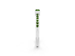 Baguette Peridot Pavé Band in White gold with Bar Setting_2