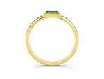Baguette Peridot Pavé Band in Yellow gold with Bar Setting_3