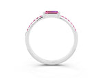 Baguette Pink Sapphire Pavé Band in Platinum with Bar Setting_3