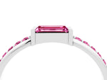 Baguette Pink Sapphire Pavé Band in White gold with Bar Setting_4