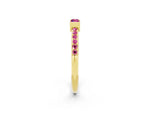 Baguette Pink Sapphire Pavé Band in Yellow gold with Bar Setting_2