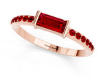 Baguette Ruby Pavé Band in Rose gold with Bar Setting_1