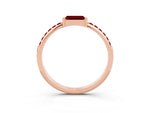 Baguette Ruby Pavé Band in Rose gold with Bar Setting_3