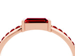 Baguette Ruby Pavé Band in Rose gold with Bar Setting_4