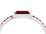 Baguette Ruby Pavé Band in Silver with Bar Setting_4