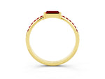 Baguette Ruby Pavé Band in Yellow gold with Bar Setting_3