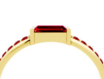 Baguette Ruby Pavé Band in Yellow gold with Bar Setting_4