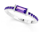 Baguette Tanzanite Pavé Band in Platinum with Bar Setting_1