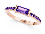 Baguette Tanzanite Pavé Band in Rose gold with Bar Setting_1