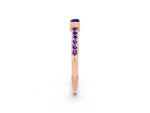 Baguette Tanzanite Pavé Band in Rose gold with Bar Setting_2