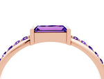 Baguette Tanzanite Pavé Band in Rose gold with Bar Setting_4