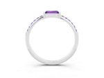 Baguette Tanzanite Pavé Band in Silver with Bar Setting_3