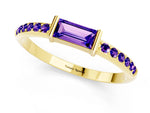 Baguette Tanzanite Pavé Band in Yellow gold with Bar Setting_1