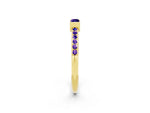 Baguette Tanzanite Pavé Band in Yellow gold with Bar Setting_2
