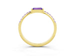 Baguette Tanzanite Pavé Band in Yellow gold with Bar Setting_3