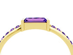 Baguette Tanzanite Pavé Band in Yellow gold with Bar Setting_4