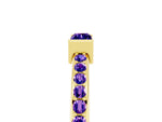 Baguette Tanzanite Pavé Band in Yellow gold with Bar Setting_5