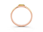 Baguette Yellow Sapphire Pavé Band in Rose gold with Bar Setting_3