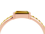 Baguette Yellow Sapphire Pavé Band in Rose gold with Bar Setting_4