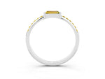 Baguette Yellow Sapphire Pavé Band in Silver with Bar Setting_3