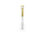 Baguette Yellow Sapphire Pavé Band in White gold with Bar Setting_2