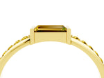 Baguette Yellow Sapphire Pavé Band in Yellow gold with Bar Setting_4