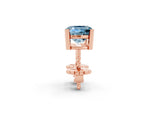 Cushion Cut Aquamarine Stud Earrings in Rose gold with Basket Setting_2