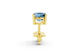 Cushion Cut Aquamarine Stud Earrings in Yellow gold with Basket Setting_2