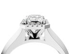 Cushion Cut Diamond Halo Ring in White gold with Cathedral Band and Prong Setting_62