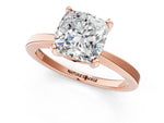 Cushion Cut Diamond Solitaire Engagement Ring in Rose gold with Prong Setting_13