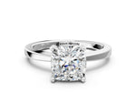 Cushion Cut Diamond Solitaire Engagement Ring in White gold with Prong Setting_12