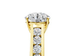 Cushion Cut Diamond Solitaire Engagement Ring in Yellow gold with Channel-Set Band and Prong Setting_5