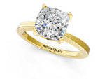 Cushion Cut Diamond Solitaire Engagement Ring in Yellow gold with Prong Setting_13
