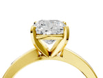 Cushion Cut Diamond Solitaire Engagement Ring in Yellow gold with Prong Setting_16