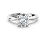 Cushion Cut Diamond Solitaire Ring in Platinum with Prong Setting and Rounded Band_42
