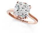 Cushion Cut Diamond Solitaire Ring in Rose gold with Flower Prong Setting_19