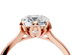 Cushion Cut Diamond Solitaire Ring in Rose gold with Flower Prong Setting_22