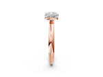Cushion Cut Diamond Solitaire Ring in Rose gold with Prong Setting and Rounded Band_20
