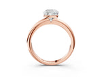 Cushion Cut Diamond Solitaire Ring in Rose gold with Prong Setting and Rounded Band_21