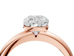 Cushion Cut Diamond Solitaire Ring in Rose gold with Prong Setting and Rounded Band_22