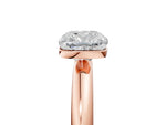 Cushion Cut Diamond Solitaire Ring in Rose gold with Prong Setting and Rounded Band_23