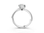 Cushion Cut Diamond Solitaire Ring in Silver with Prong Setting and Rounded Band_45