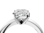 Cushion Cut Diamond Solitaire Ring in Silver with Prong Setting and Rounded Band_46