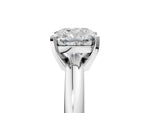 Cushion Cut Diamond Solitaire Ring in Silver with Prong Setting and Rounded Band_47