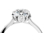 Cushion Cut Diamond Solitaire Ring in White gold with Flower Prong Setting_10