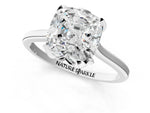 Cushion Cut Diamond Solitaire Ring in White gold with Flower Prong Setting_7