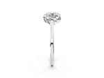 Cushion Cut Diamond Solitaire Ring in White gold with Flower Prong Setting_8