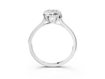 Cushion Cut Diamond Solitaire Ring in White gold with Flower Prong Setting_9