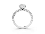 Cushion Cut Diamond Solitaire Ring in White gold with Pear and Round Cluster Band_15